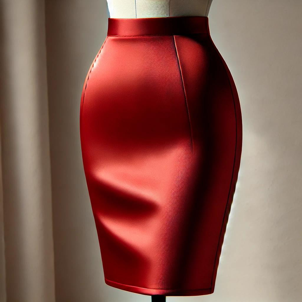 "Satin Rouge Hermès au Mètre - Tissu Luxe pour Couture et Décoration"