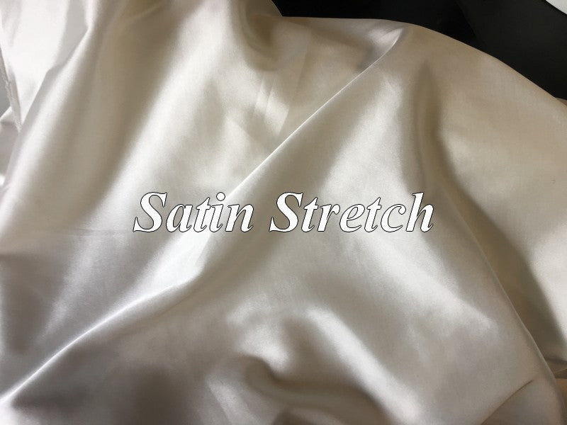 Satén elástico de licra color champán de alta costura por metro