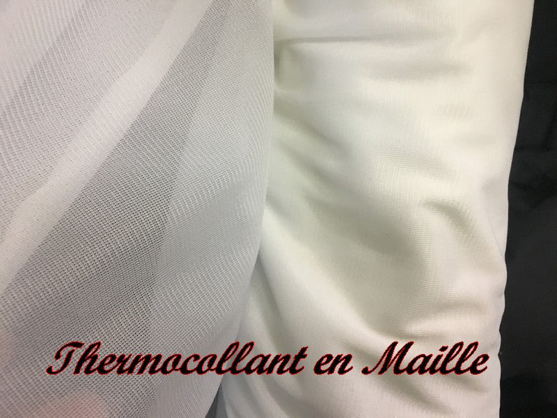 Iron-on by the Meter, In White Sticky Jersey Knit in 1 Meter 60 Wide