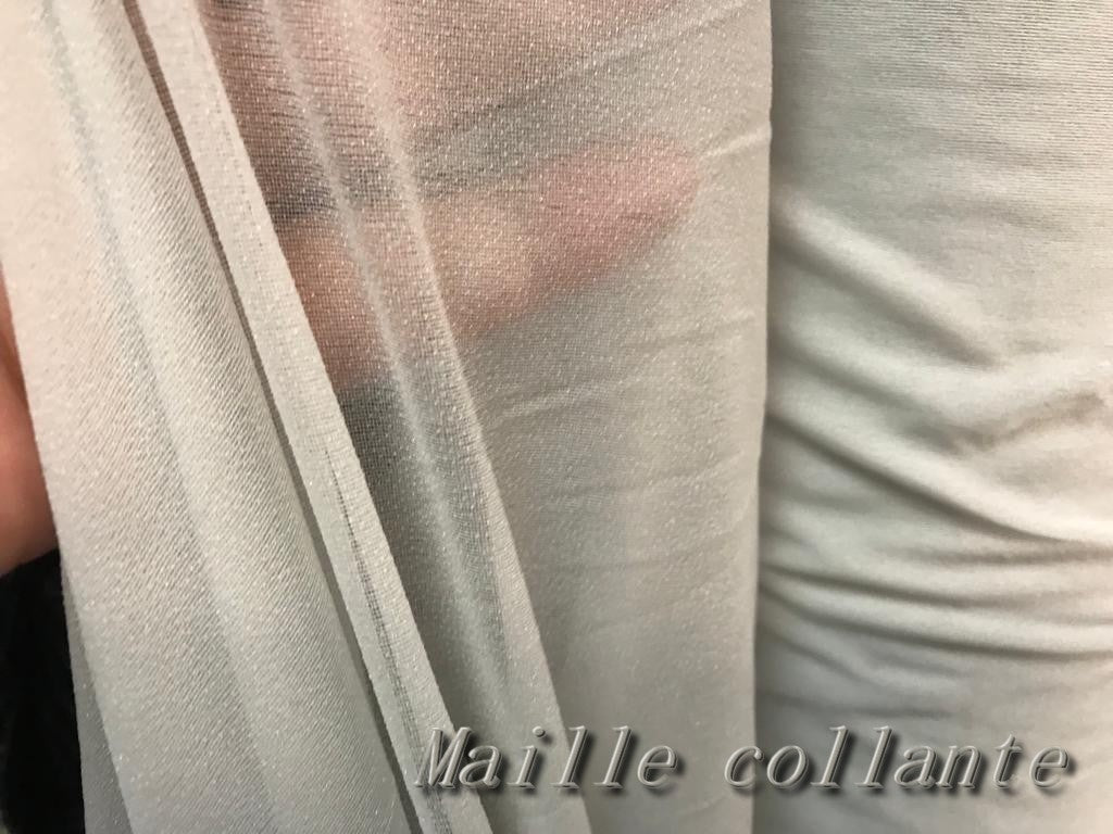 Pearl Grey Iron-on Fabric by the Meter, Wide Width Sticky Knit