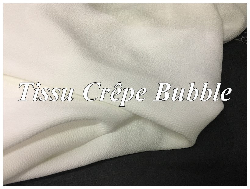 Bubble Crepe Fabric By The Meter Off White Plain To Sew.