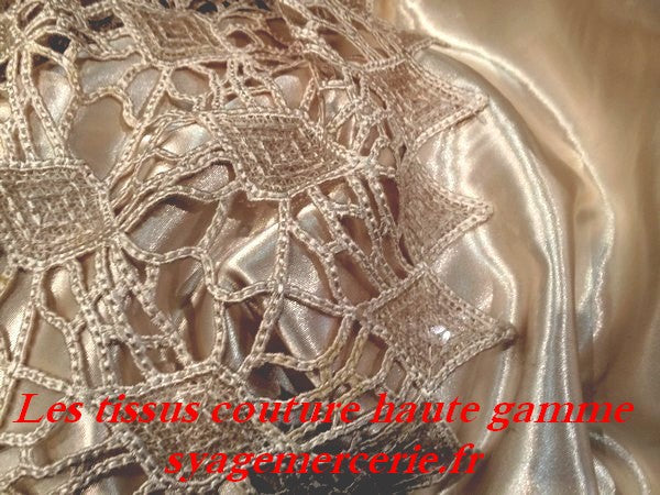 Wide Width Guipure Lace Fabric in Beige Color