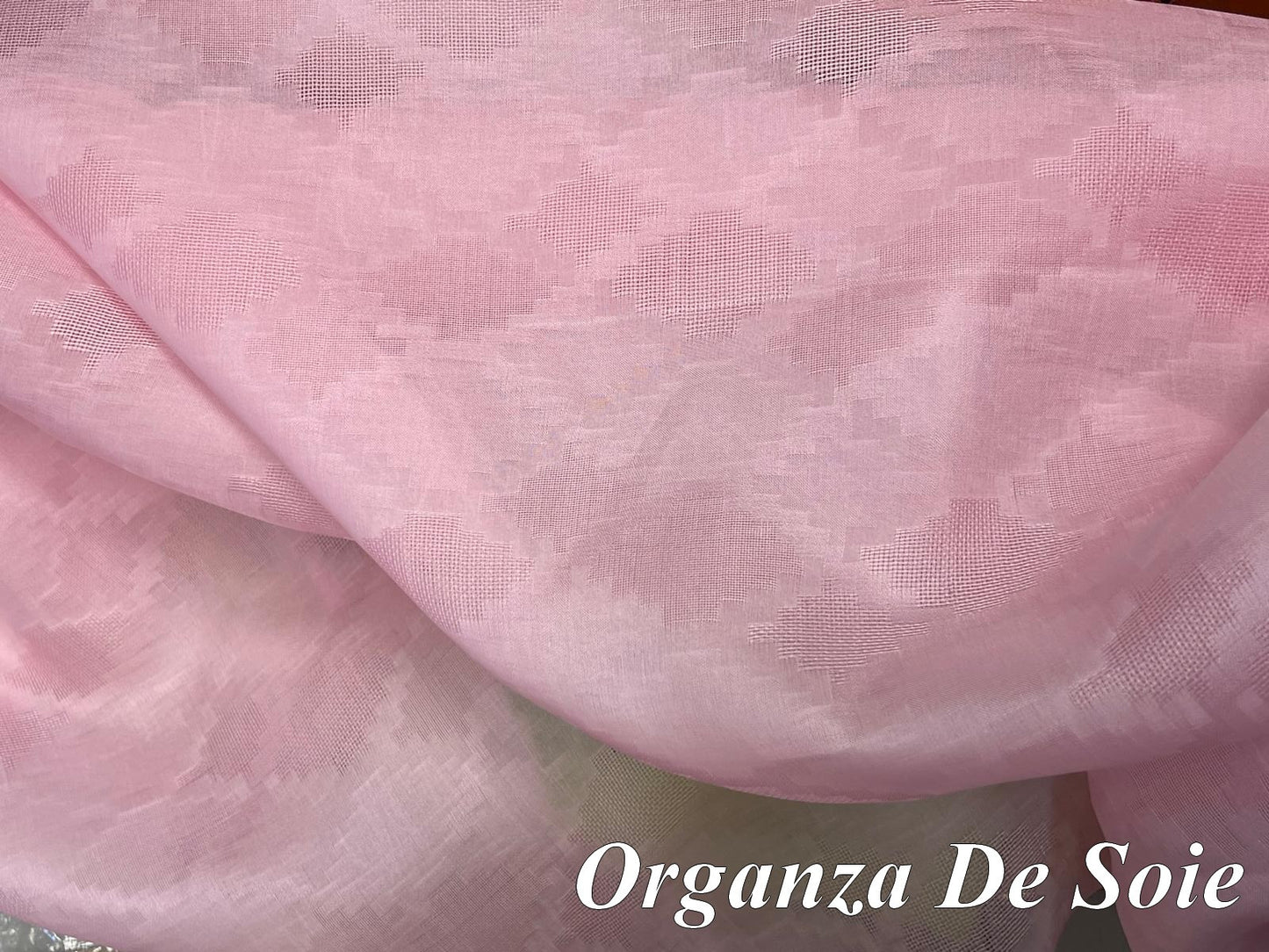 Tissu Double Organza De Soie Rose haute couture Au Mètre Couture.
