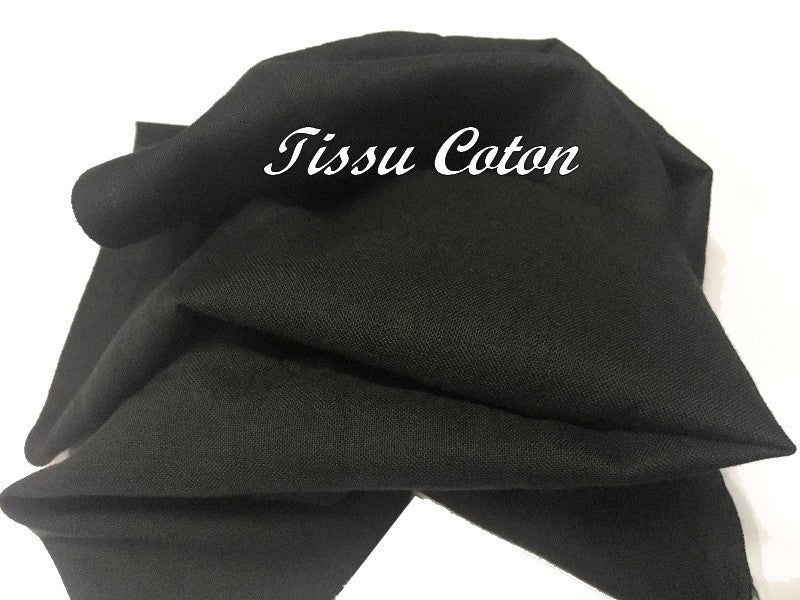 Tissu En Coton Noir Au Mètre En Grande Largeur