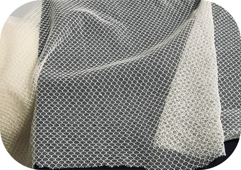 Tissu Filet Ivoire Sur Tulle Résille Lycra Elasthanne Au Mètre Pour Lingerie justaucorps