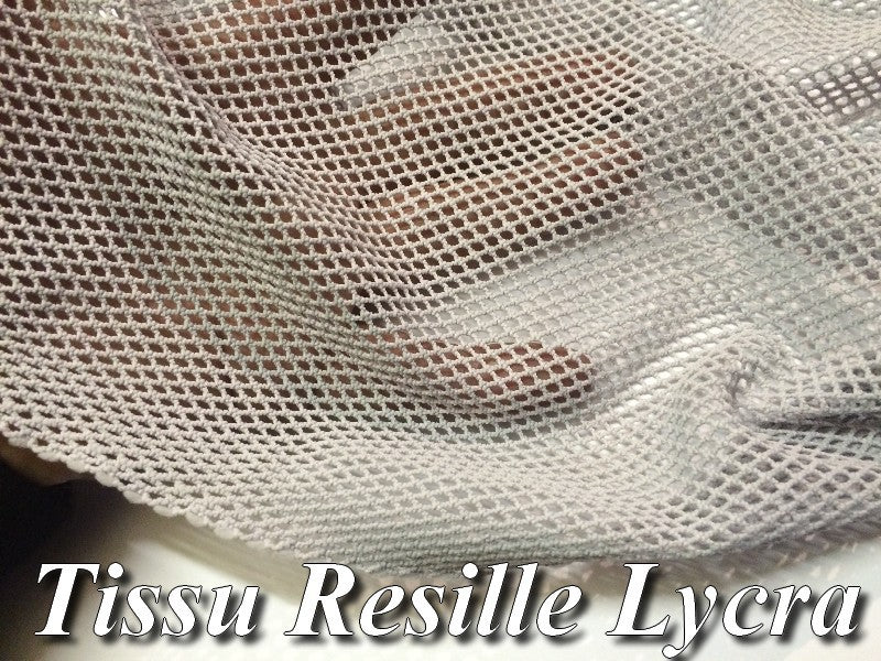 Tissu Filet Lycra Gris Au Mètre En 1 Mètre 10 De Largeur Pour Danse, Lingerie.