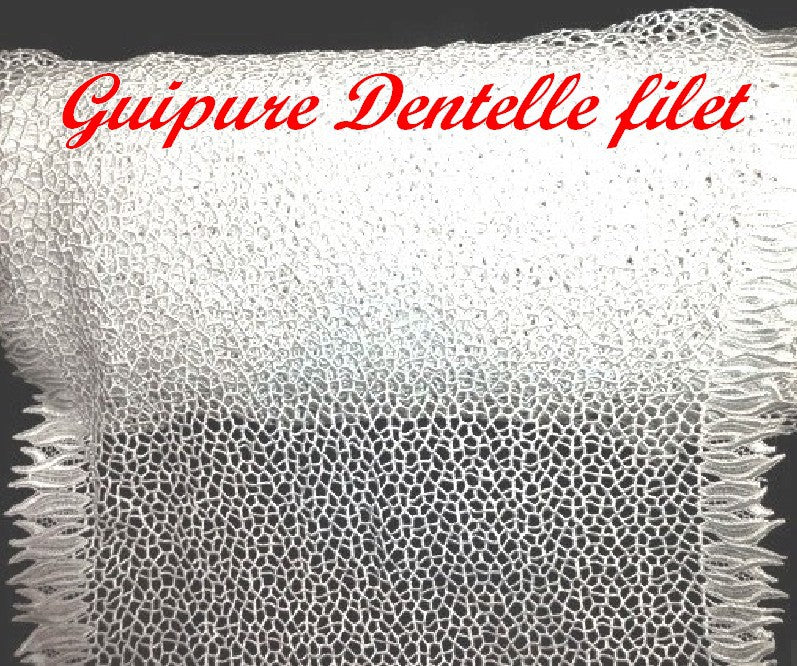 Guipure Fabric by the Meter in Large Width White for Creative Hobbies.