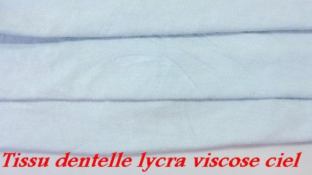 Tissu jersey lycra viscose ciel