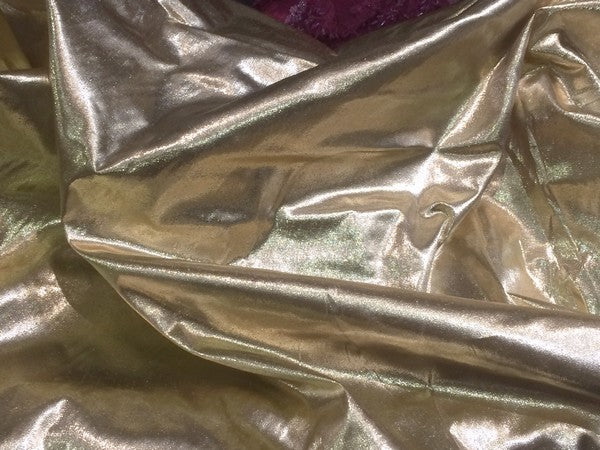 Laser Lamé Fabric by the Meter in Gold Color for Decorations and Customizations.