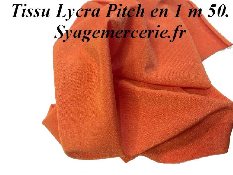 Lycra Fabric by the Meter Pitch Orange Color for Lingerie and Customizations.