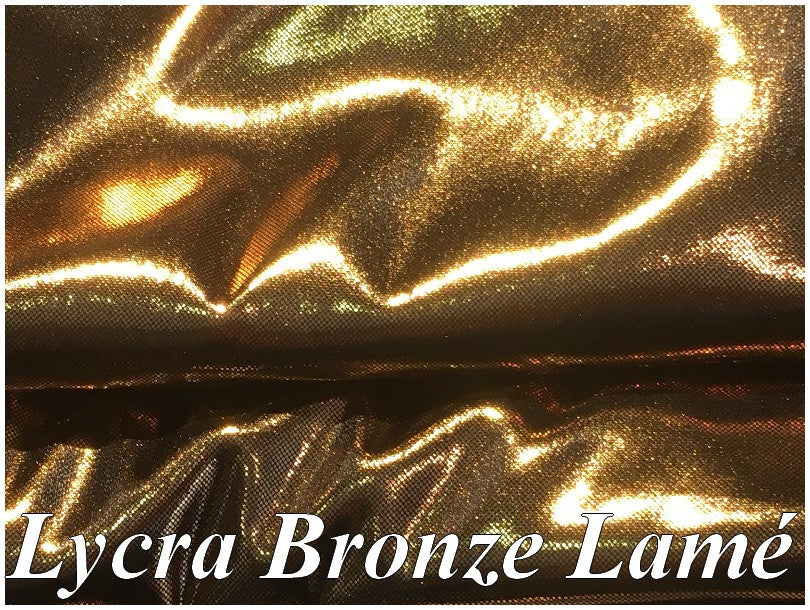 Bronze Lycra Fabric with Metallic Lamé Lurex for Sewing on Dancewear and Lingerie.