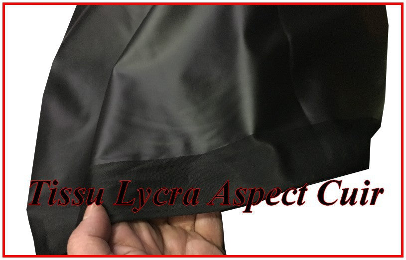 Black Leather-Like Lycra Fabric by the Meter, Latex Look