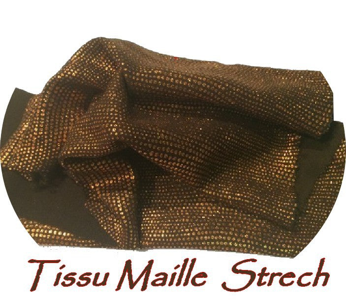 1.50 m Lurex Lycra Fabric in Copper Bronze Color for Sewing