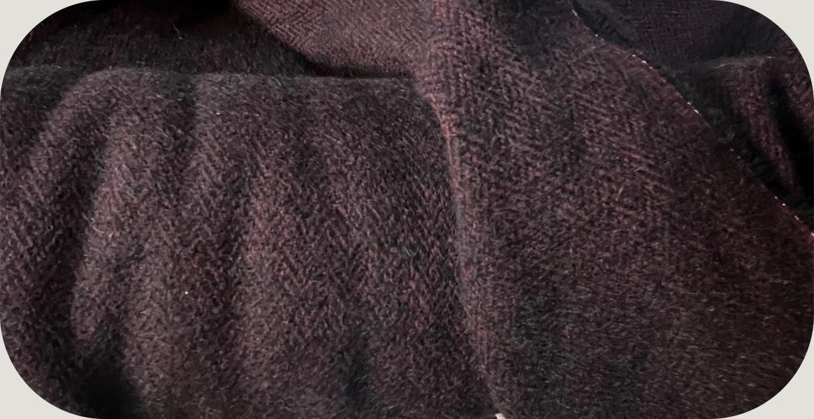 Mohair and Wool Fabric – Plum and Black Color: Elegance and Comfort for Haute Couture
