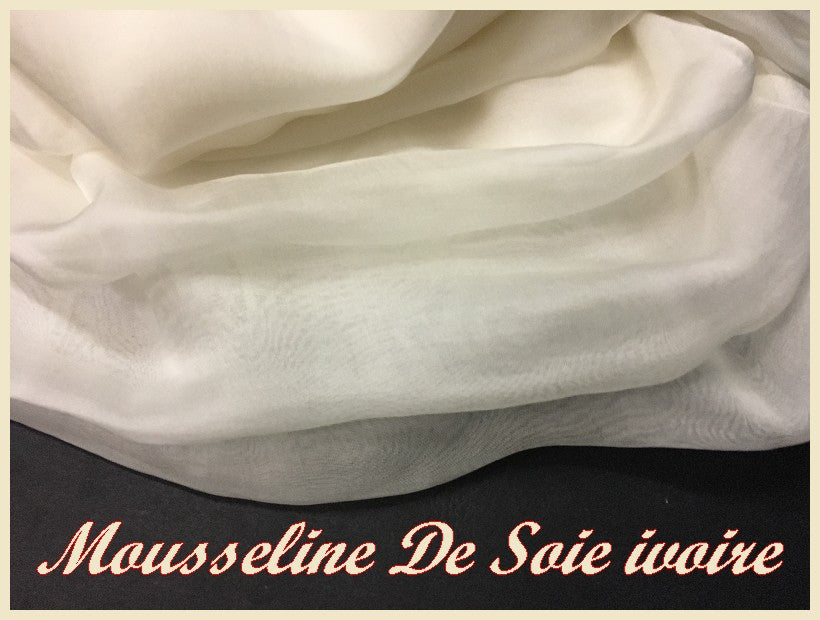 Tissu Mousseline de Soie IVOIRE Au Mètre Couture.