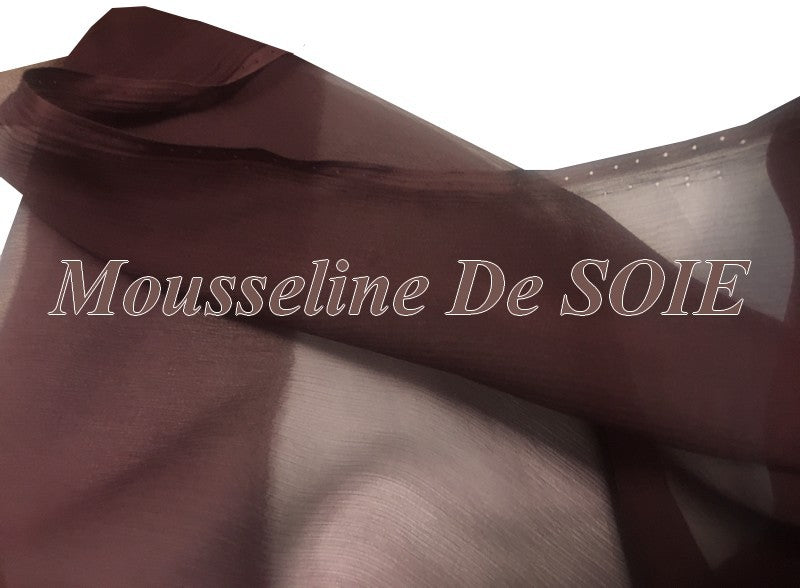 Tissu Mousseline De Soie Prune Couture Au Mètre.