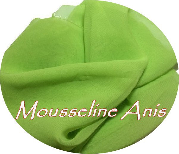 Anise Polyester Muslin Fabric for Sewing.