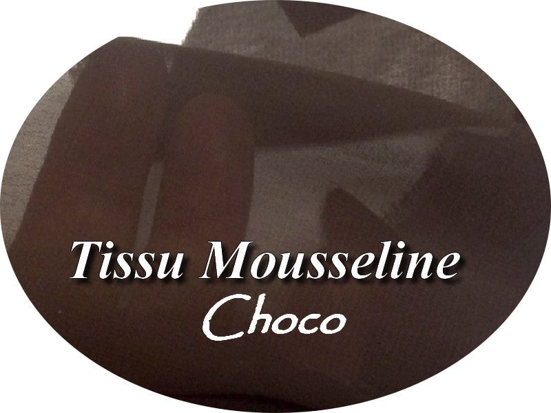 Tissu Mousseline Polyester En Couleur Marron Choco A Coudre.