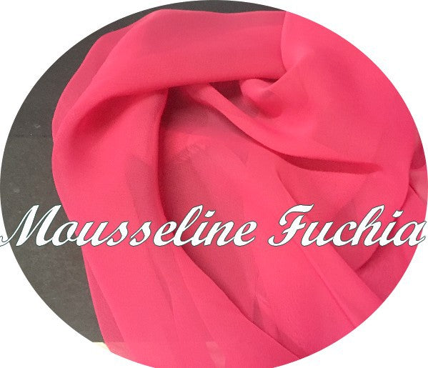 Fushia Polyester Muslin Fabric for Sewing.