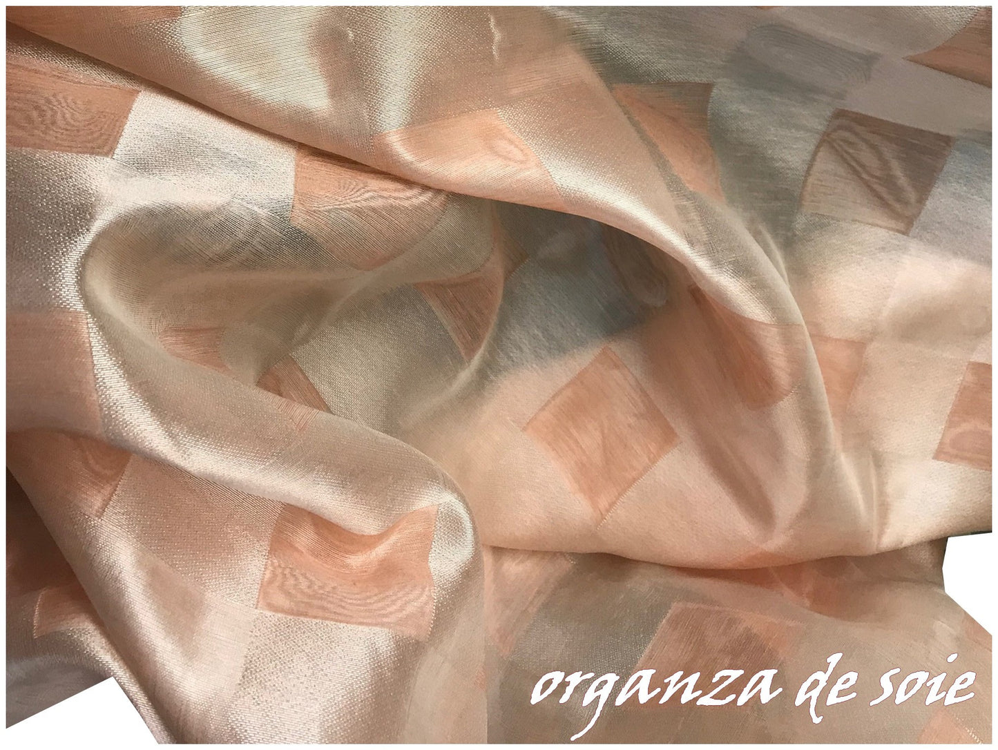 Haute Couture Printed Silk Brocade Organza Fabric by the Meter.
