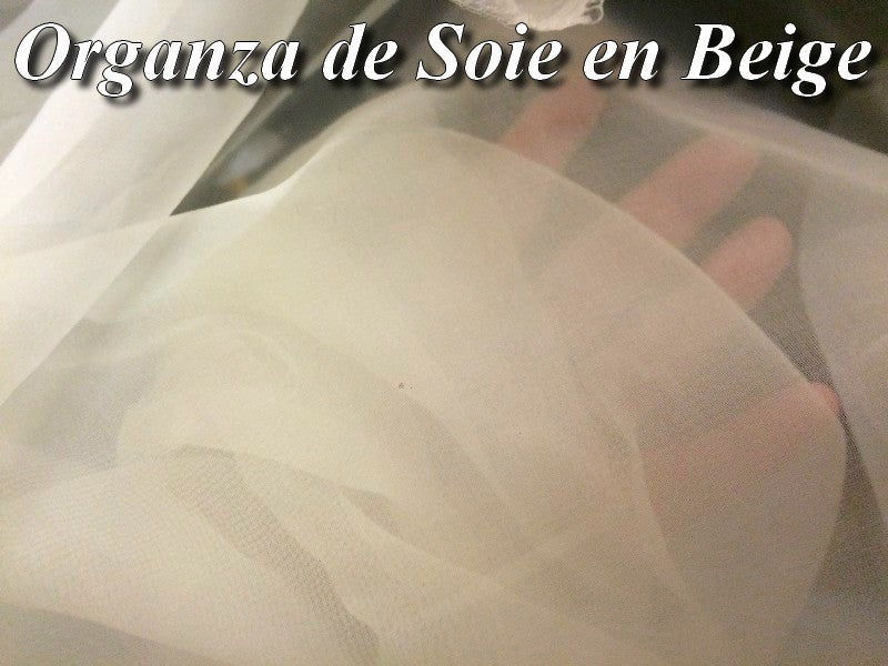 Tissu Organza De Soie Beige Au Mètre Couture.