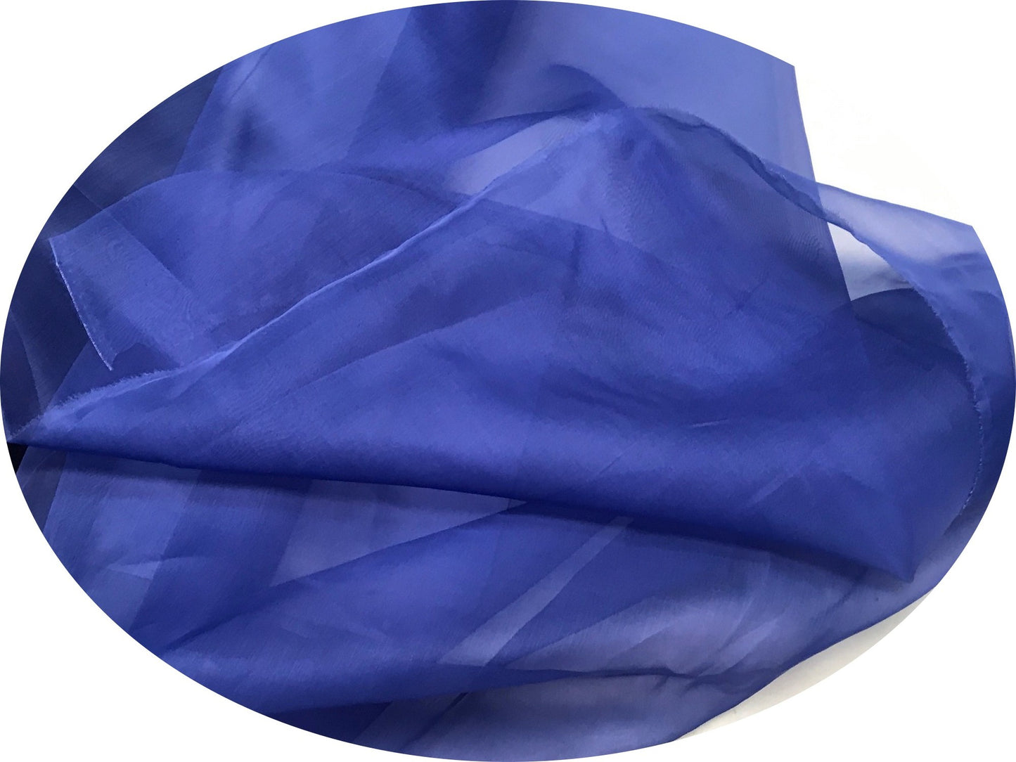 Tissu Organza De Soie Bleu Indigo Au Mètre Couture.