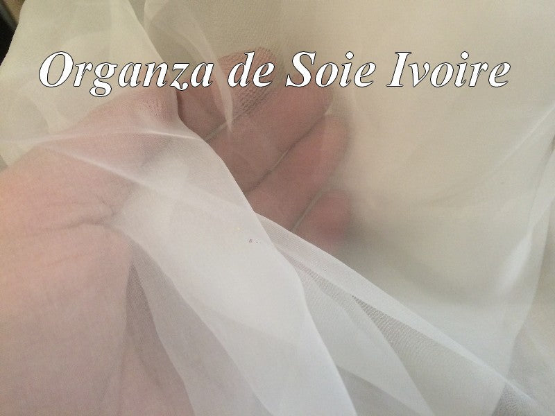 Tissu Organza De Soie Ivoire Au Mètre Couture.