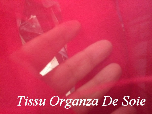 Tissu Organza De Soie Rouge Au Mètre Couture.