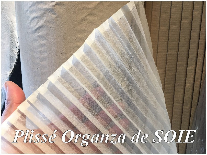 Tissu Plissé En Organza De Soie Ivoire Couture