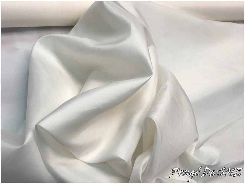 Tissu Pongé De Soie ivoire Uni Au Mètre Couture.