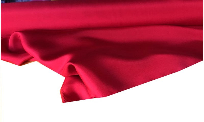 Tissu Pongé De Soie Rouge Uni Au Mètre Couture.