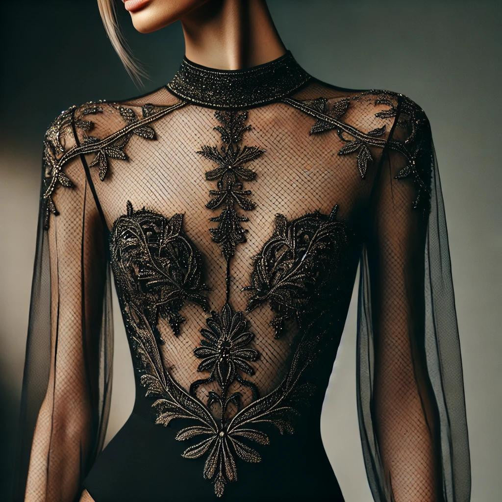 Tejido de malla elástica negra: malla fina y suave