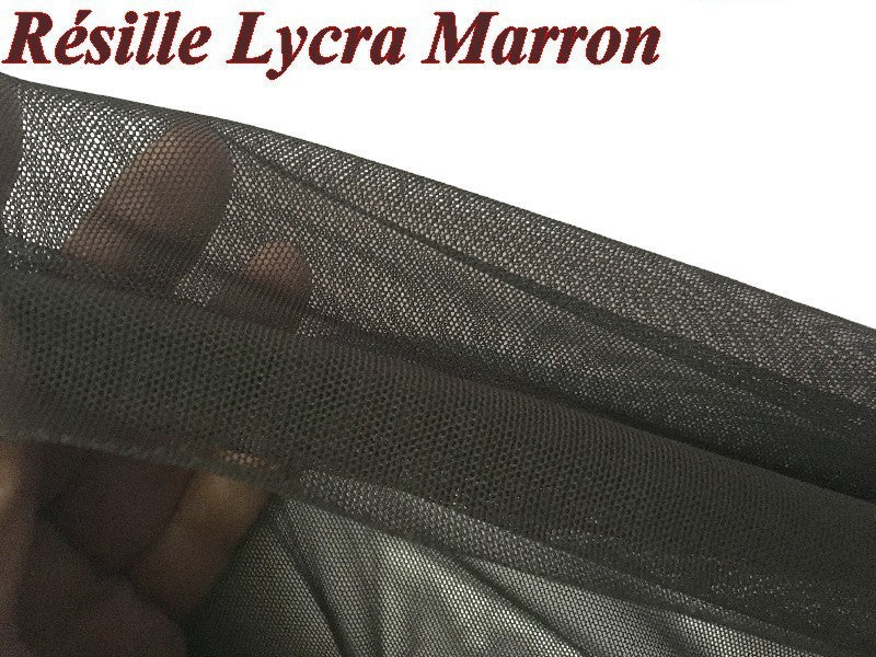 Tissu Résille Lycra au Mètre En Couleur Choco Foncé Pour Justaucorps.