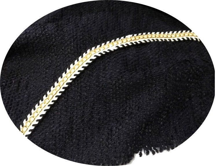 Tissu Style "Chanel" Tweed Au Mètre En Bleu Marine Haute Couture.