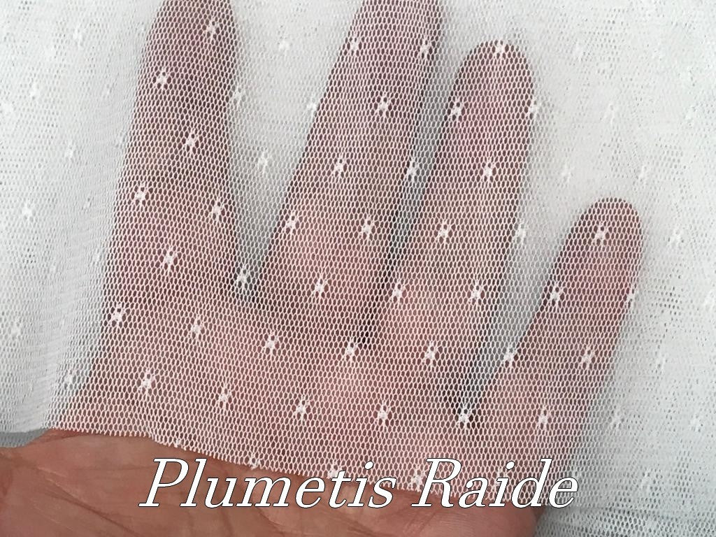 Tissu Tulle Résille Plumetis Raide Blanc Lycra Au Mètre Spécial Corset