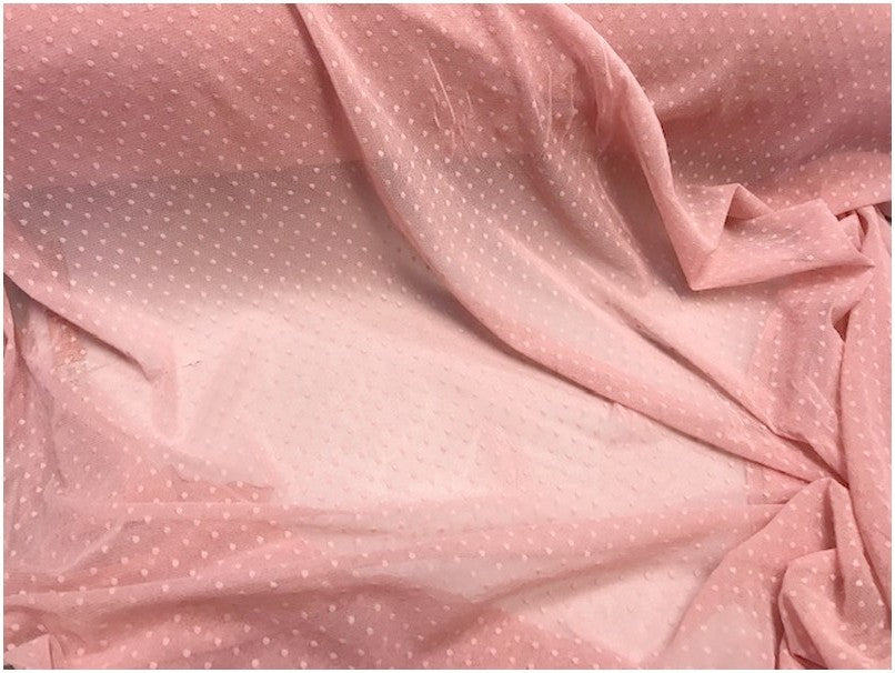 Tissu Tulle Résille plumetis Vieux Rose Lycra Au Mètre Pour Justaucorps, Et Lingerie