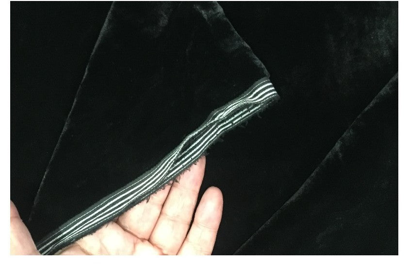 Tela de terciopelo negro de gran ancho para ropa y tapicería