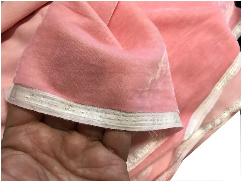 Tela de terciopelo rosa de gran ancho para ropa y tapicería
