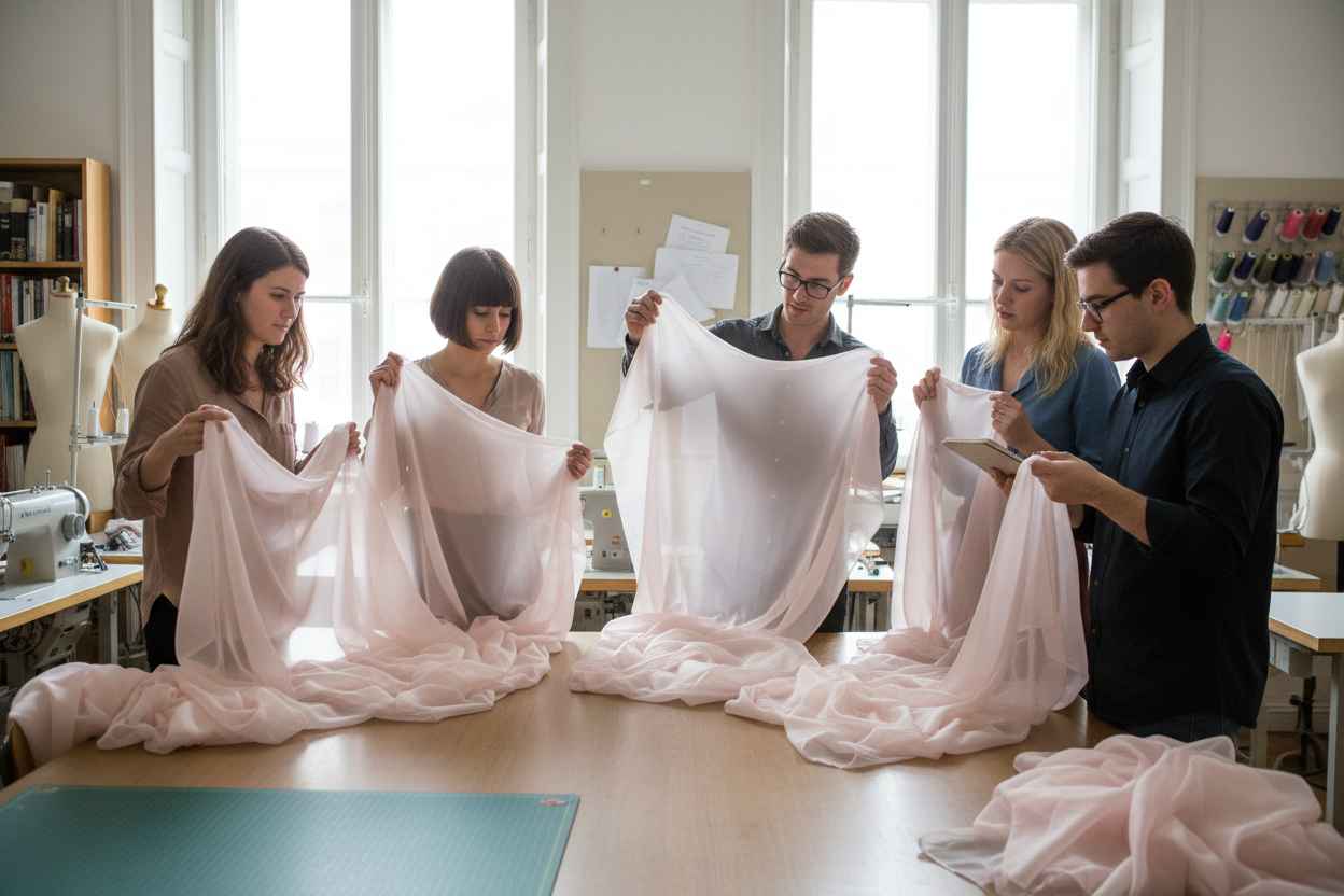 Pink Silk Organza by the Meter Sewing.