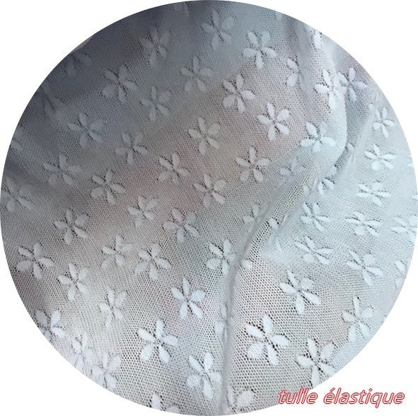 Tulle Lycra Imprimé Résille lycra Bleu Ciel Au Mètre Pour Lingerie, Justaucorps.