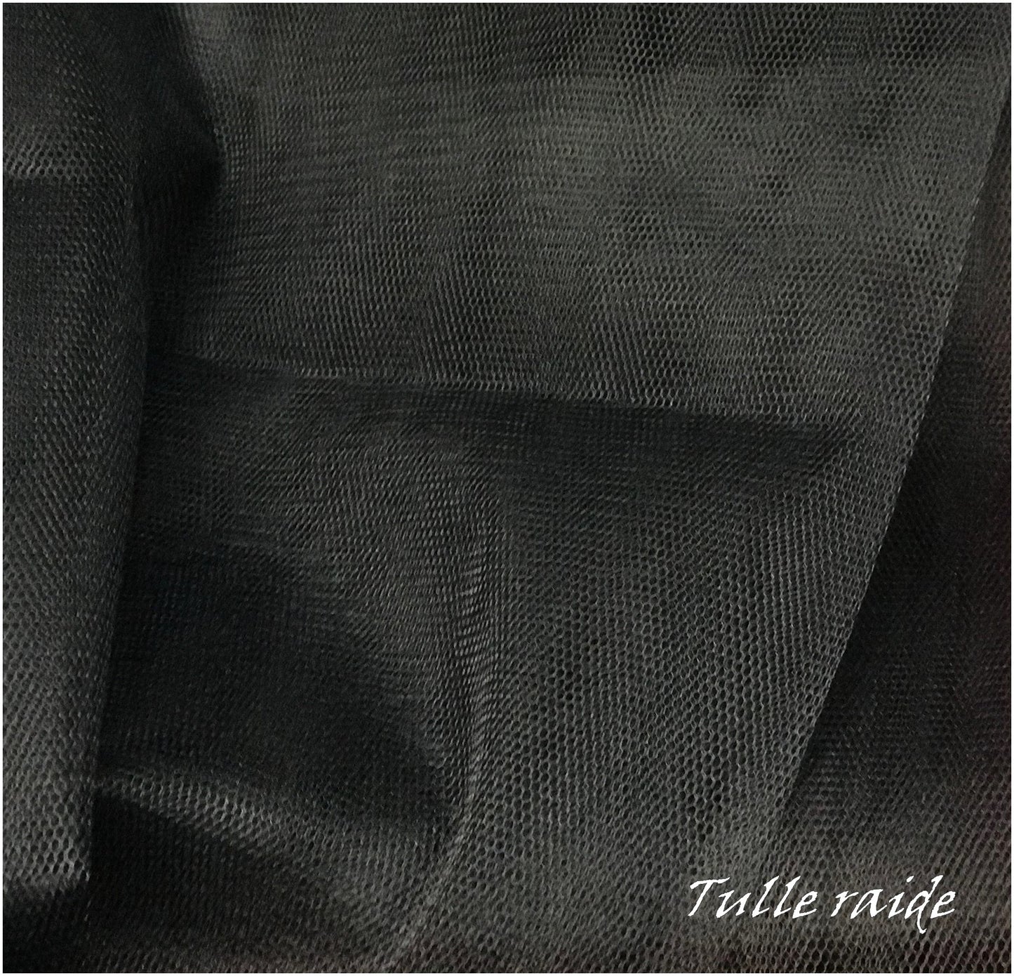 Tulle Raide Noir Au Mètre - Tissu Tulle En Grande Largeur