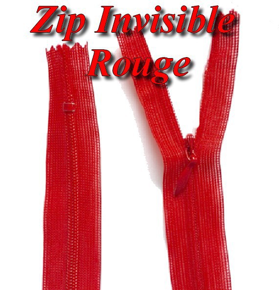Zip invisible En 22 Cm, Coloris Rouge Couture, Non-Séparable, Pour Jupes, Pantalons, Robes