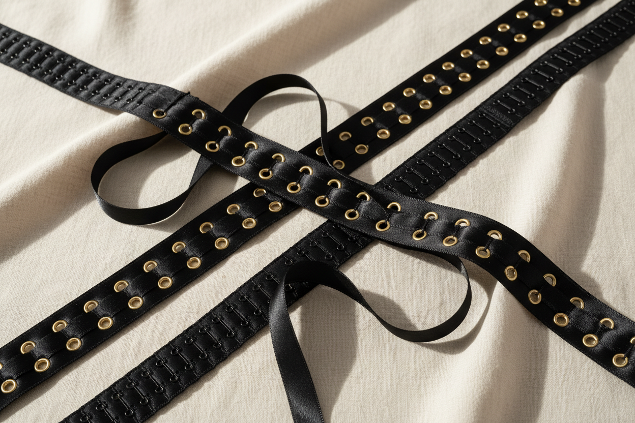 Bandes Agrafes et Œillets - Attaches pour Lingerie et Corseterie