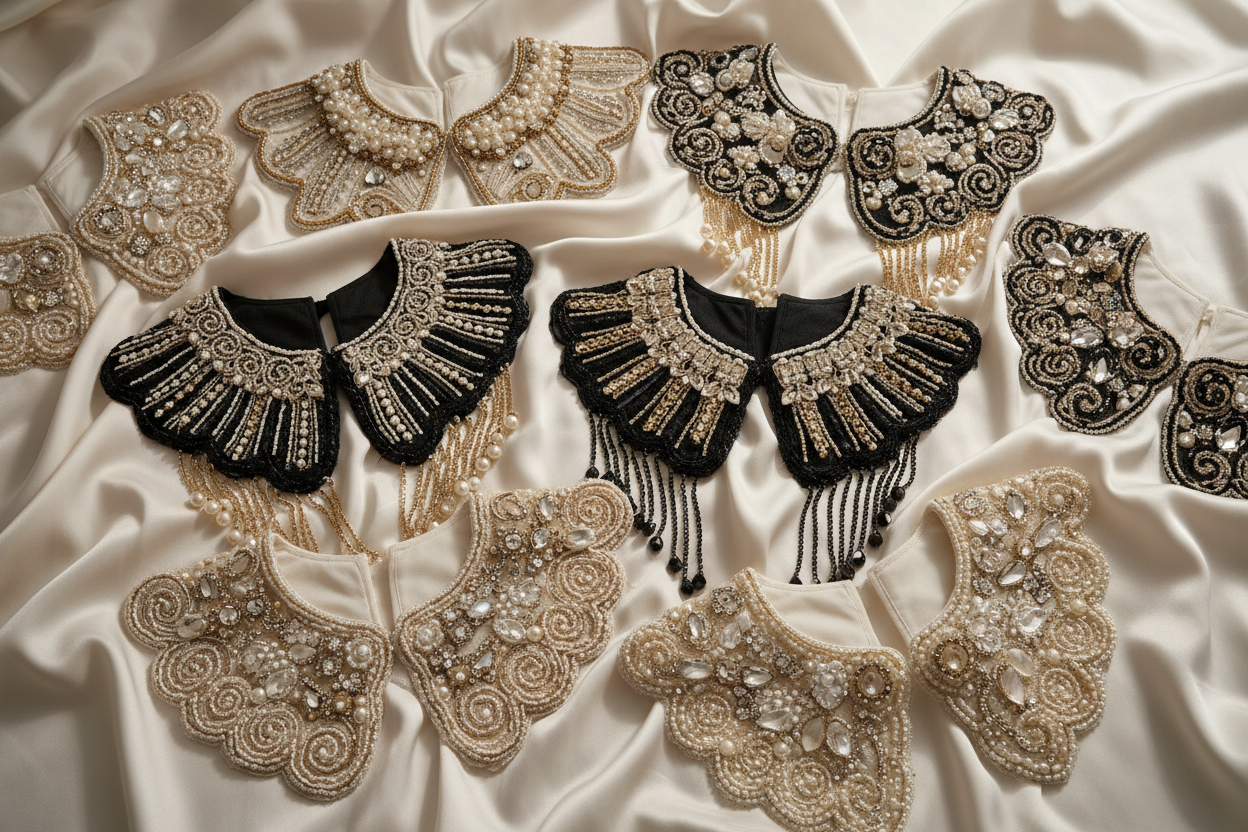Cols et Plastrons à Coudre - Appliques Décoratives Haute Couture