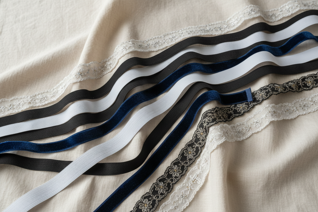 Élastiques au Mètre - Plats, Brodés et Festonnés pour Couture