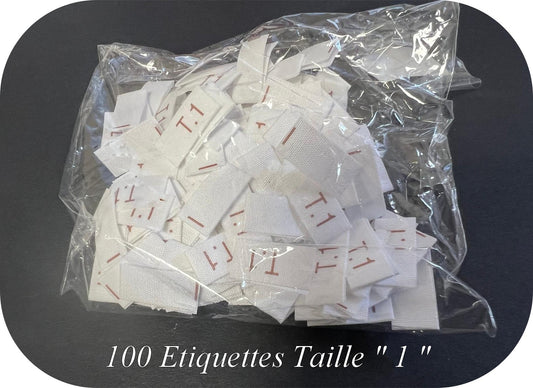 100 Etiquettes De Vêtements Blanches " Tailles 1" Par 100 Pièces  Découpées A Coudre, Contexture Pour Confection.