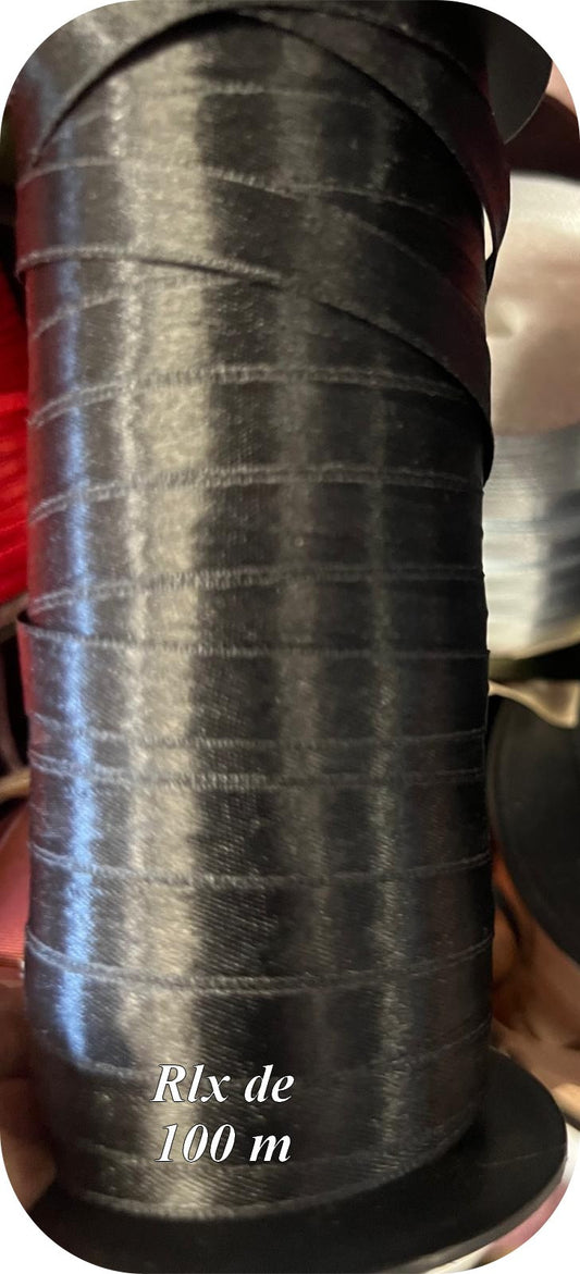 100 mètres de Ruban satin noir 10mm | Vente en gros & détail – Mercerie en ligne