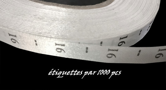 1000 Etiquettes De Vêtements " Taille 16 ans " Par 1000 Pièces  A Coudre, Contexture Pour Confection.