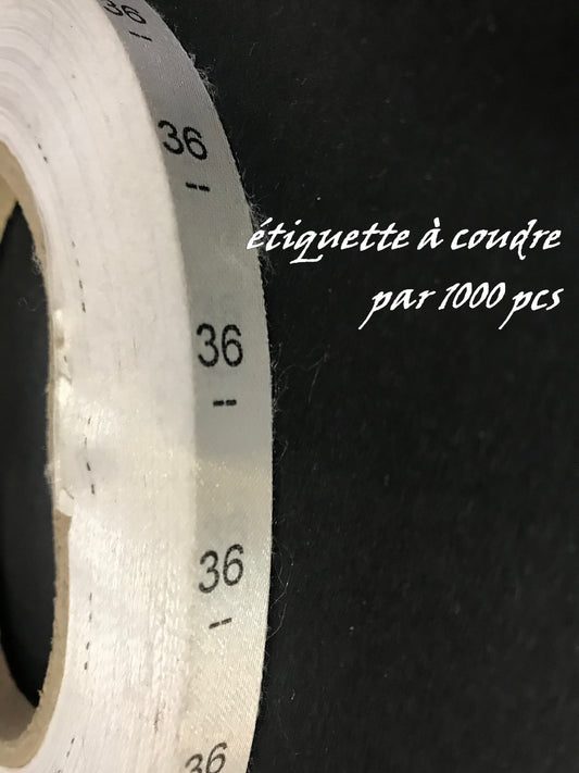 1000 Etiquettes De Vêtements " Taille 36" Par 1000 Pièces  A Coudre, Contexture Pour Confection.