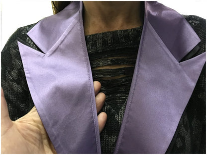 Cuello de Satén Morado para Coser, Escote de Smoking, Trajes, Personalizaciones.